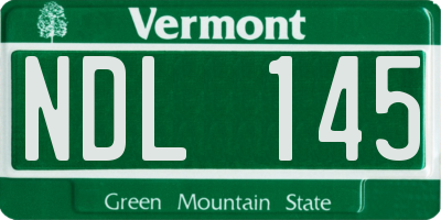 VT license plate NDL145