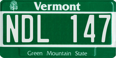VT license plate NDL147