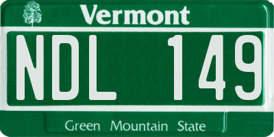 VT license plate NDL149