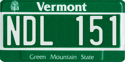 VT license plate NDL151