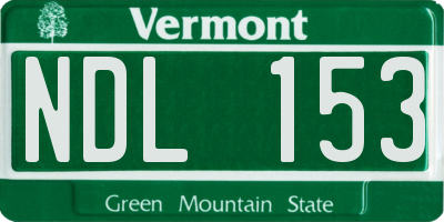 VT license plate NDL153