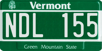 VT license plate NDL155