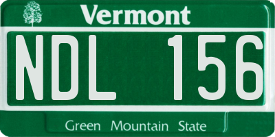 VT license plate NDL156