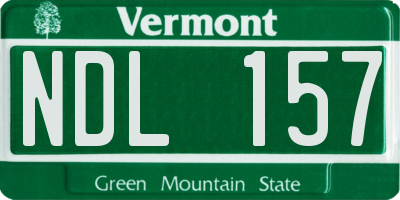 VT license plate NDL157