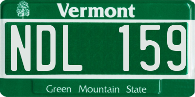 VT license plate NDL159