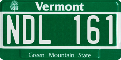VT license plate NDL161