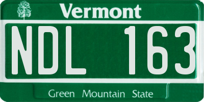 VT license plate NDL163