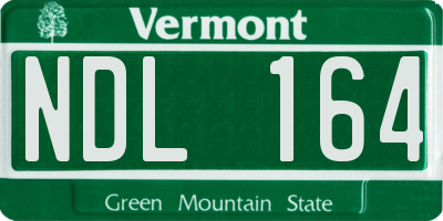 VT license plate NDL164