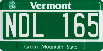 VT license plate NDL165