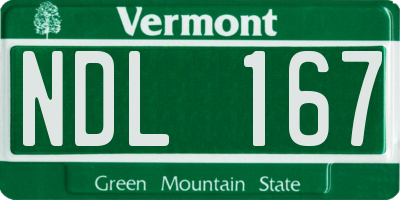 VT license plate NDL167