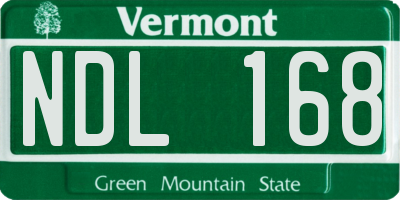 VT license plate NDL168