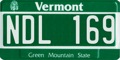 VT license plate NDL169
