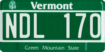 VT license plate NDL170