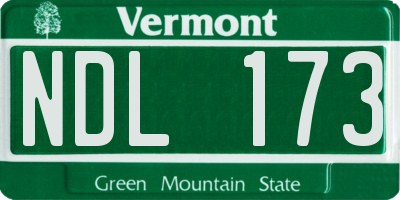 VT license plate NDL173