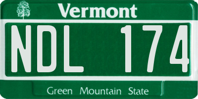 VT license plate NDL174
