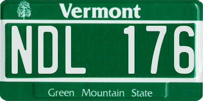VT license plate NDL176