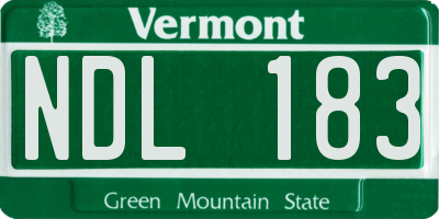 VT license plate NDL183