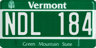 VT license plate NDL184