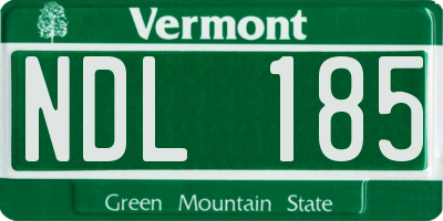 VT license plate NDL185