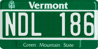 VT license plate NDL186