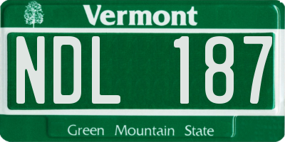 VT license plate NDL187
