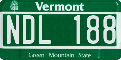 VT license plate NDL188