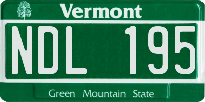 VT license plate NDL195