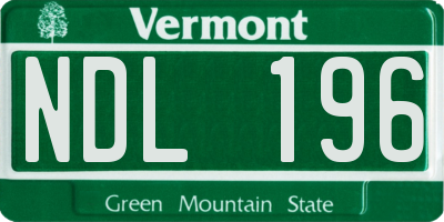 VT license plate NDL196