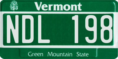 VT license plate NDL198