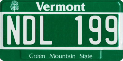 VT license plate NDL199