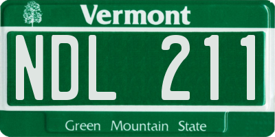 VT license plate NDL211