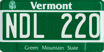 VT license plate NDL220