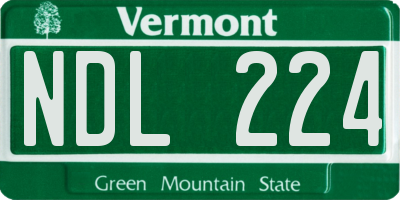 VT license plate NDL224