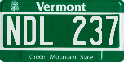 VT license plate NDL237