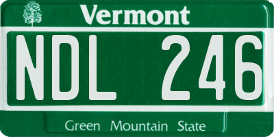 VT license plate NDL246