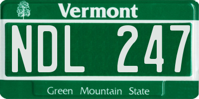 VT license plate NDL247