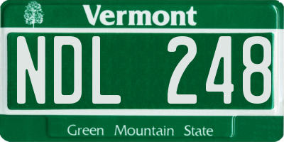 VT license plate NDL248