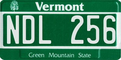 VT license plate NDL256