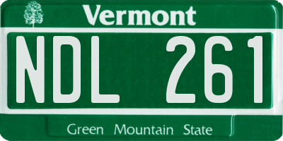 VT license plate NDL261