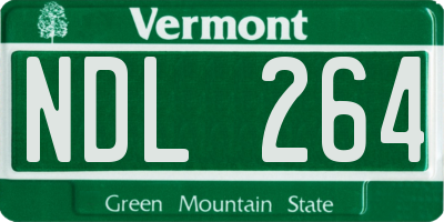 VT license plate NDL264
