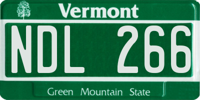 VT license plate NDL266