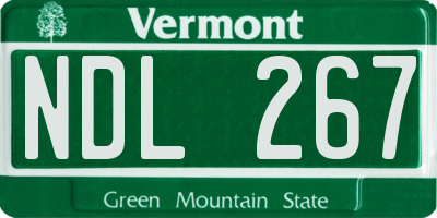 VT license plate NDL267