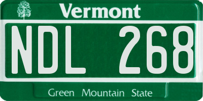 VT license plate NDL268