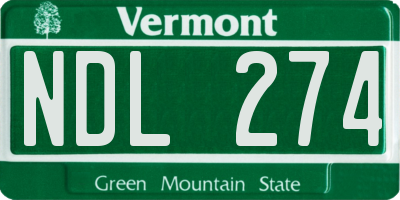 VT license plate NDL274
