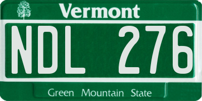 VT license plate NDL276