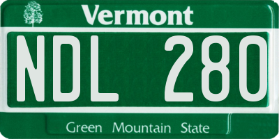 VT license plate NDL280