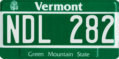 VT license plate NDL282