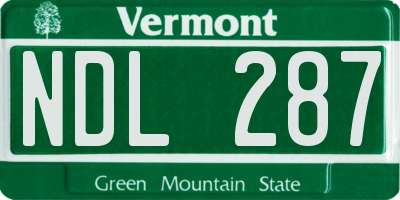 VT license plate NDL287