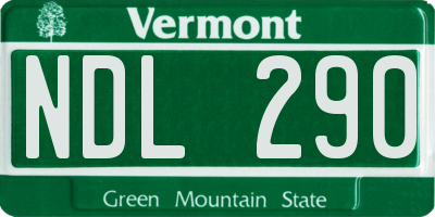 VT license plate NDL290