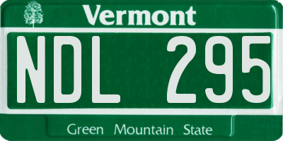 VT license plate NDL295